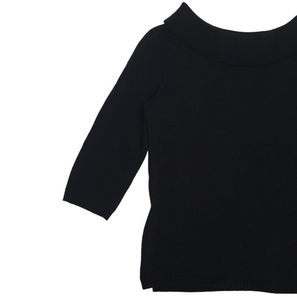 Rafaella Cotton Sweater Womens Size M Petite Round Neck Top Black - Picture 5 of 10
